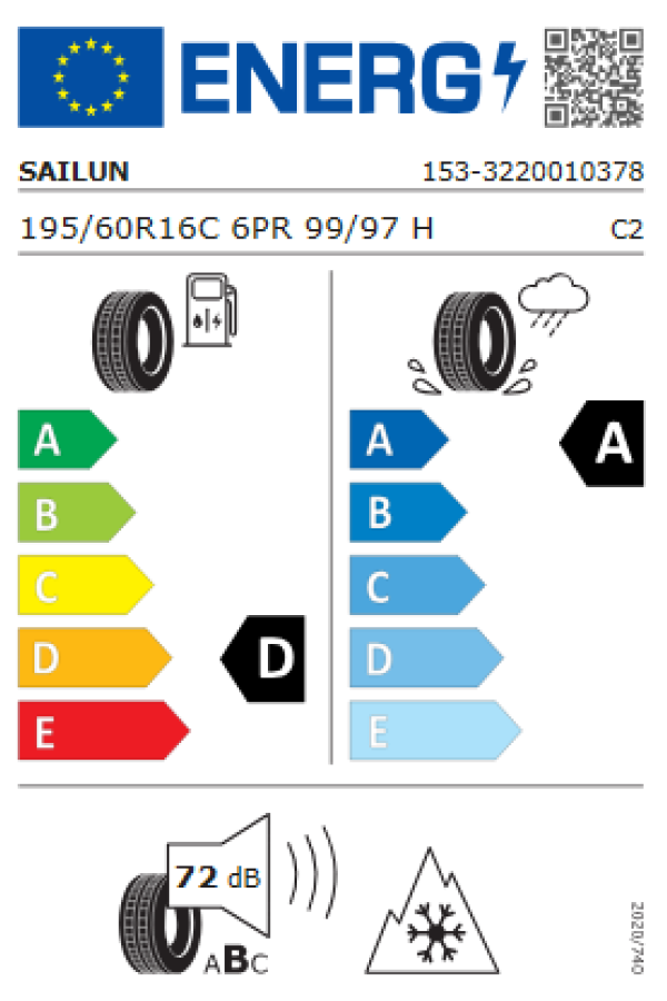 ΕΛ 195/60R16C 99/97H 6PR 4SEASONS COMMERCIO SAILUN