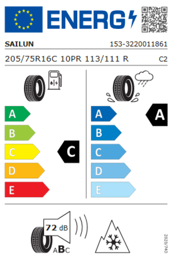 ΕΛ 205/75R16C 113/111R 10PR 4SEASONS COM SAILUN