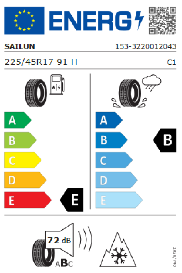 ΕΛ 225/45R17 91H ICE BLAZER Alpine EVO 1 SAILUN