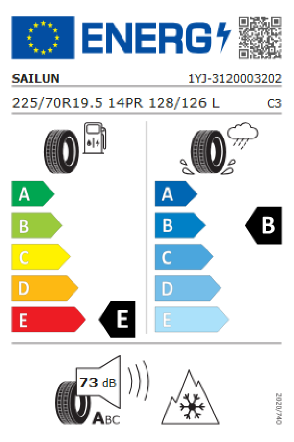 ΕΛ 225/70R19.5 SDR1 128/126L 14PR SAILUN